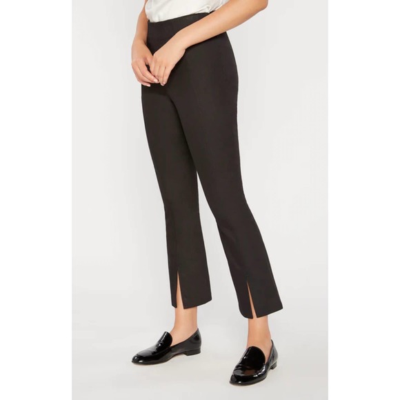 Cinq a Sept Laurie Slit Hem Cropped Pants in Black Size 2 - Picture 1 of 8